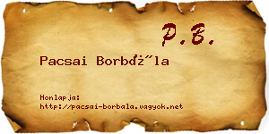 Pacsai Borbála névjegykártya