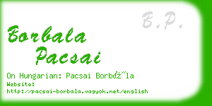 borbala pacsai business card